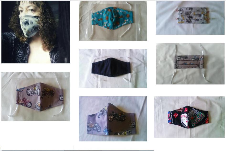 ladies motorcycle mask, motorbike mask, face coverings, made to order